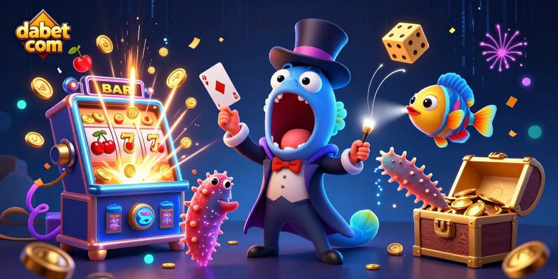 Experience thrilling action at dabet com with our engaging casino scene featuring vibrant characters and games.