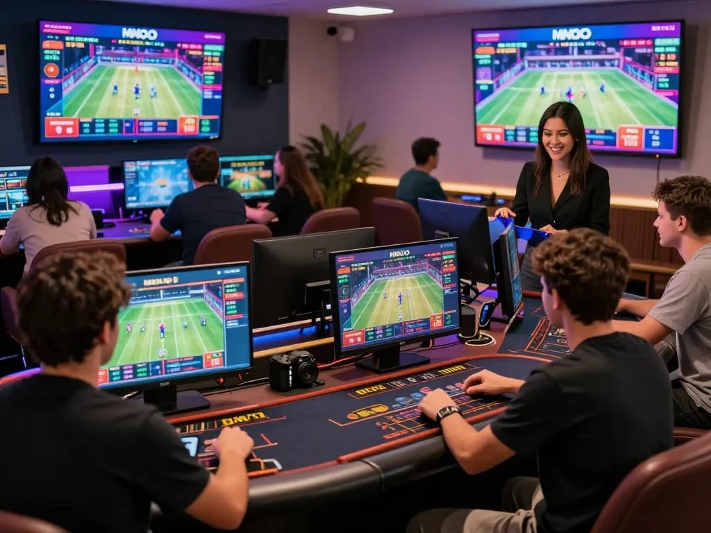 Engaging players enjoying the diverse offerings at https://mmoo1.de.com, featuring live betting and vibrant games.