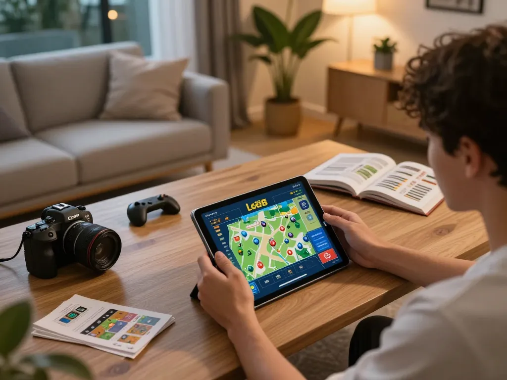 Engaging with app lc88 while strategizing online casino gameplay in a cozy setting.