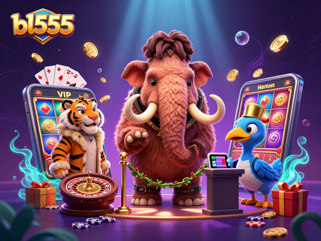 Engage in thrilling gameplay at bl555 with a vibrant casino scene featuring dynamic characters and games.