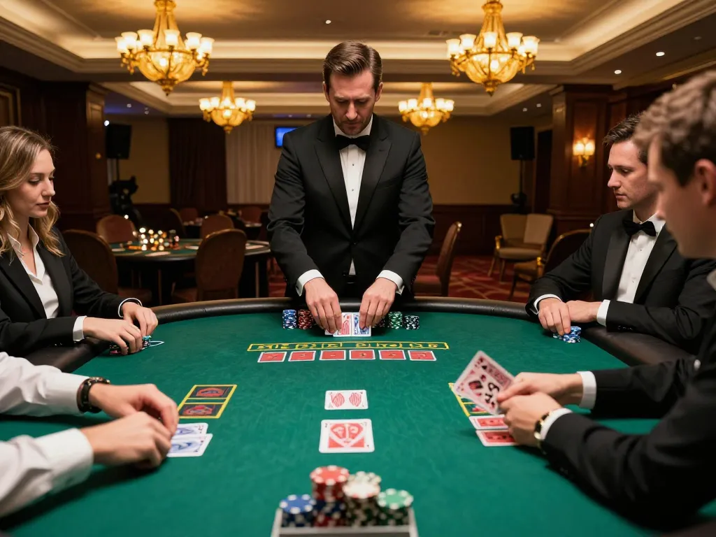 Players placing bets at a blackjack table while enjoying an upscale casino atmosphere with sc88
