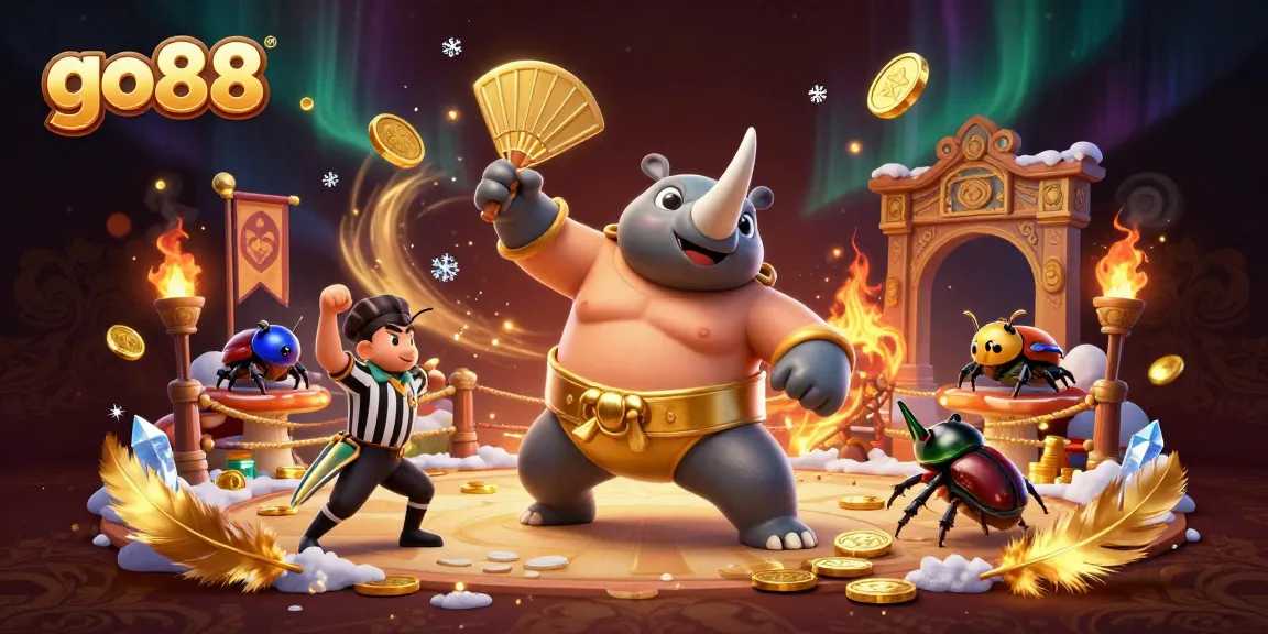 Experience thrilling gameplay with go88 as a rhinoceros beetle champions in an epic casino atmosphere.