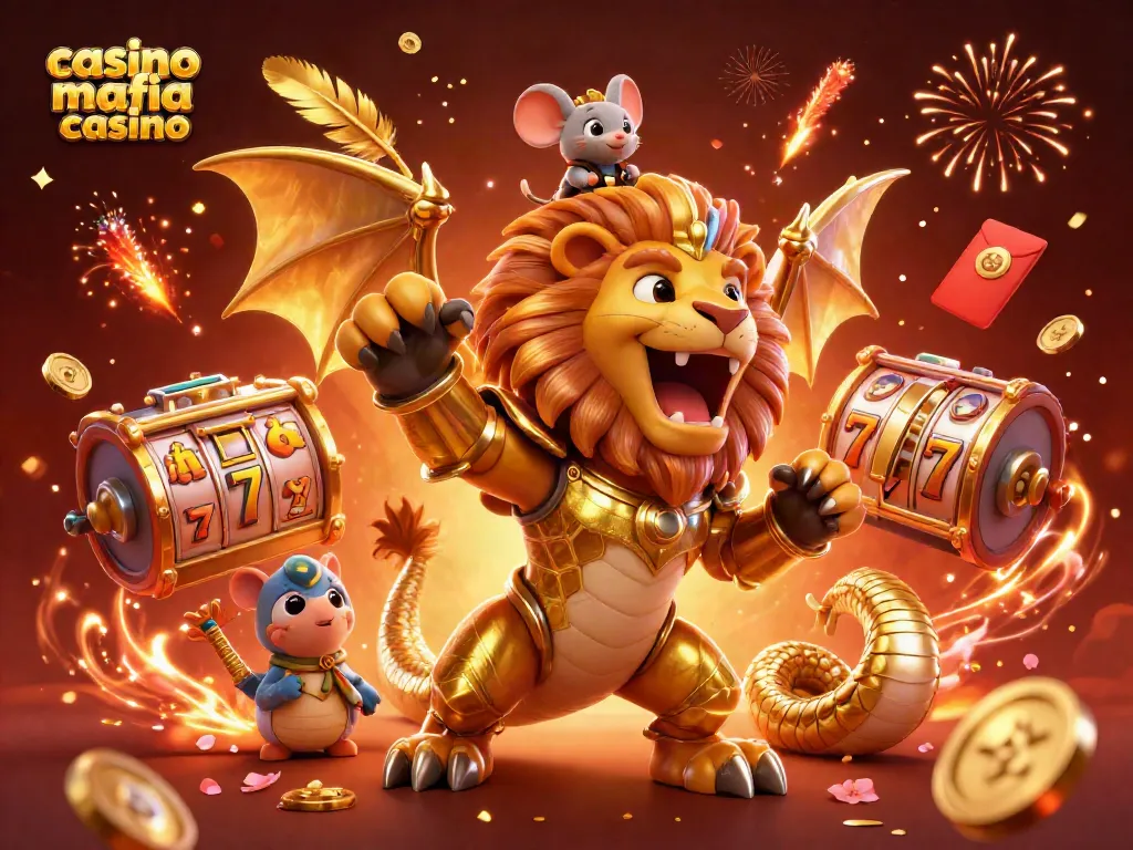 Experience thrilling slots with casino mafia casino, featuring a roaring chimera and dynamic casino elements.