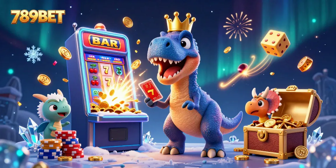 Watch 789BET's T-Rex shuffle cards as pterodactyl and triceratops celebrate a jackpot!
