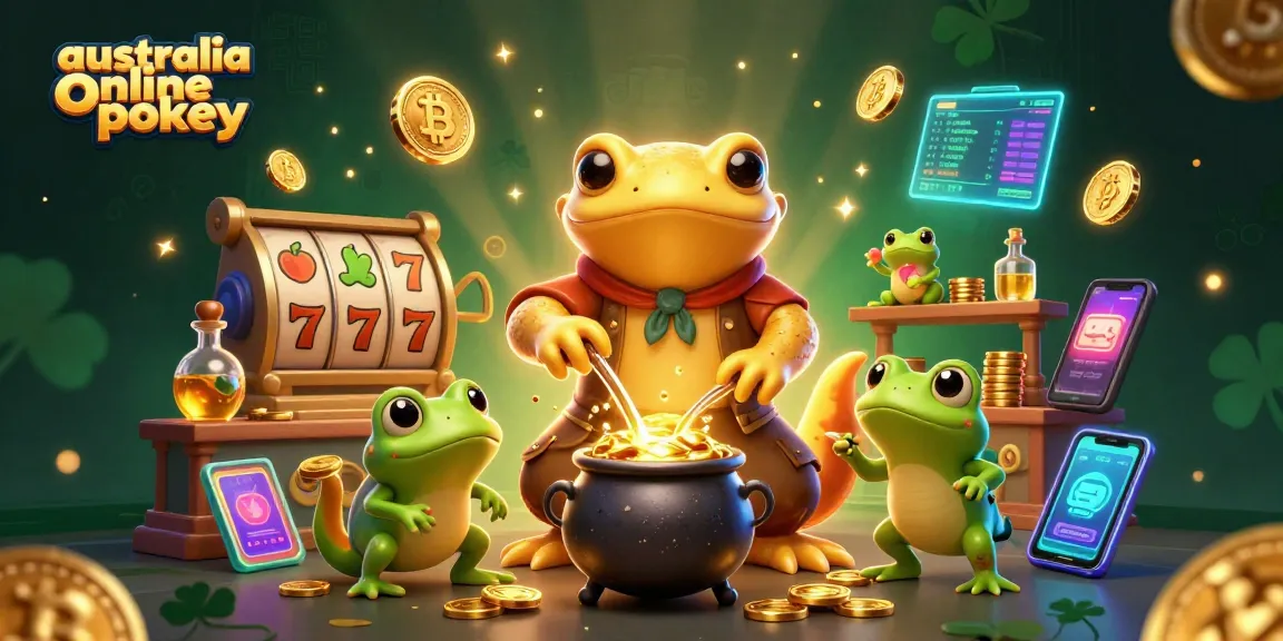Play exciting australia online pokies to win gold coins in a vibrant 3D illustration.